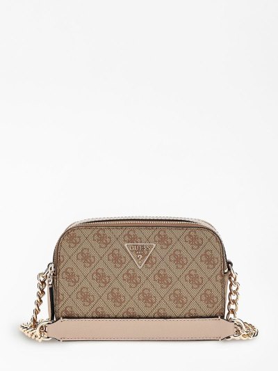 Női Guess Noelle 4g Logo Mini Crossbody Táska Bézs | HU-803744