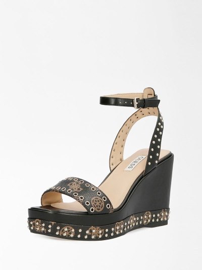 Női Guess Noldo Sandal Studs Szandál Barna | HU-409368