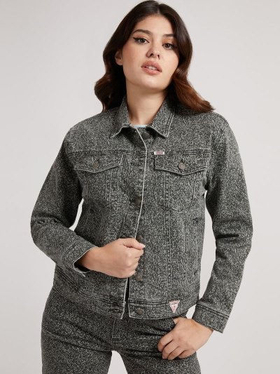 Női Guess Regular Fit Farmer Dzsekik Zöld | HU-455099