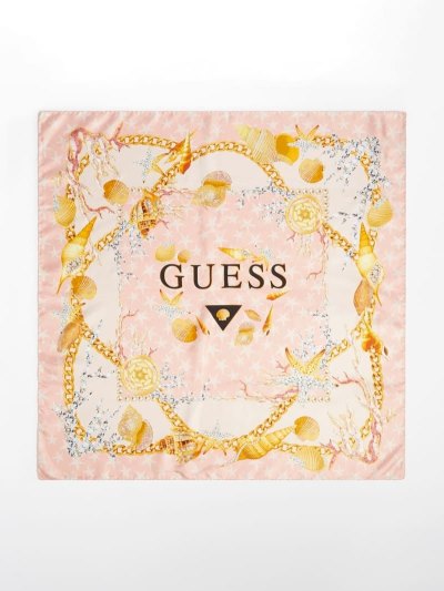 Női Guess Sea Print Logo Neckerchief Rózsaszín | HU-724099