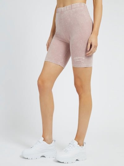 Női Guess Side Logo Biker Shorts Rózsaszín | HU-124400