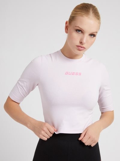 Női Guess Stretch Crop Póló Világos Lila | HU-536764