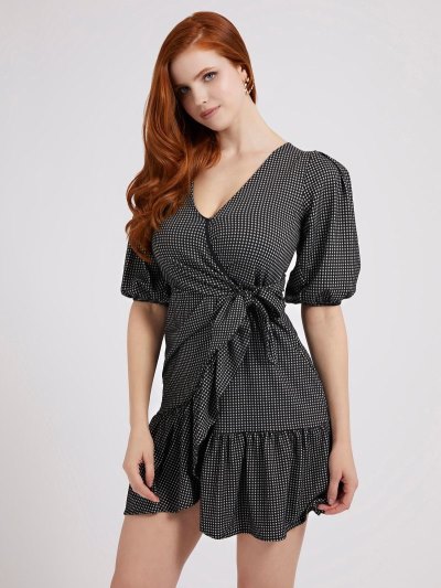 Női Guess Vichy Print Ruha Fehér | HU-966781