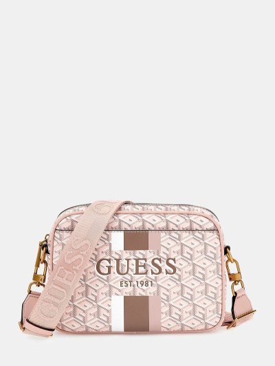 Női Guess Vikky G Cube Logo Crossbody Táska Fehér | HU-508737