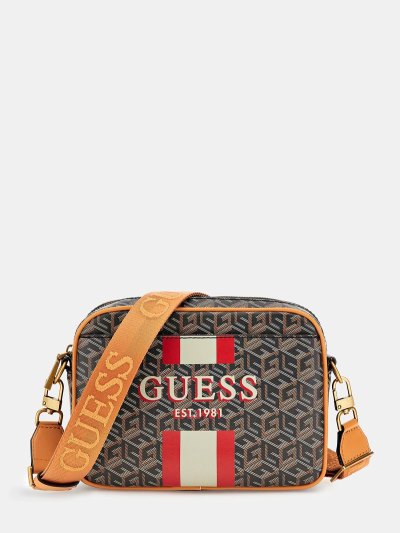 Női Guess Vikky G Cube Logo Crossbody Táska Fekete | HU-533379