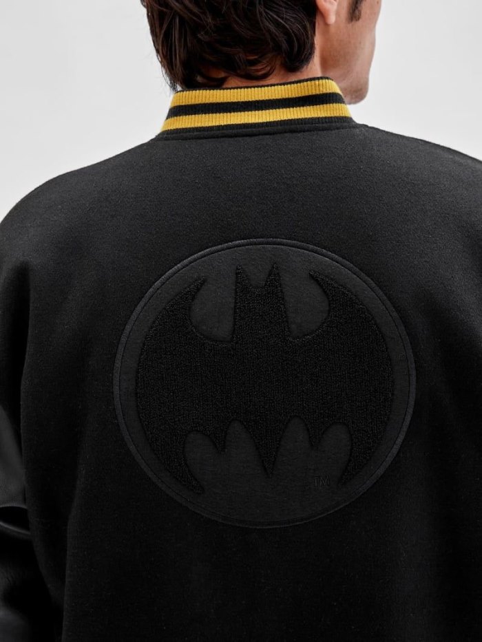 Férfi Guess Batman Back Patch Bomber Kabát Fekete | HU-950082