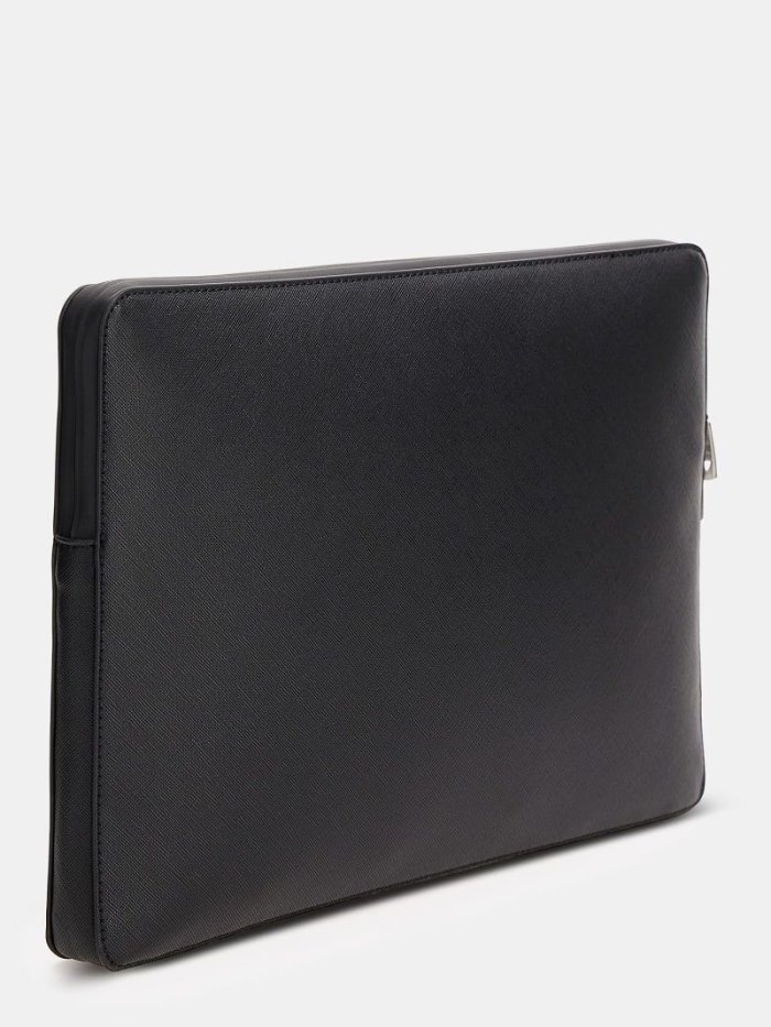 Férfi Guess Certosa Saffiano Document Holder Fekete | HU-564464