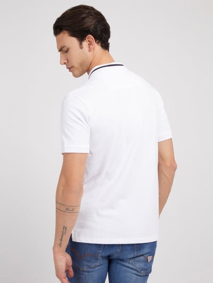 Férfi Guess Classic Polo Pólóing Fehér | HU-805201