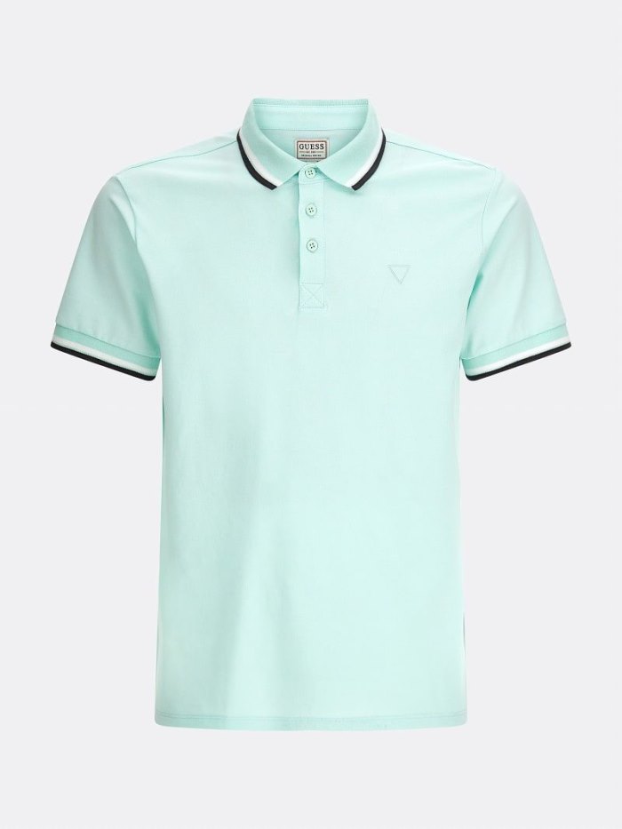 Férfi Guess Classic Polo Pólóing Világos Kék | HU-812753