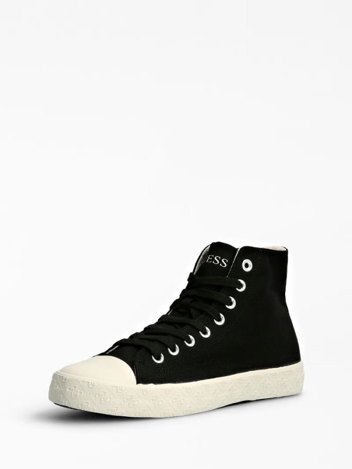 Férfi Guess Ederle High Top Sneakers Fekete | HU-186979