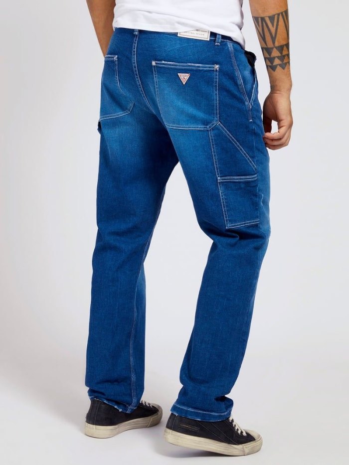 Férfi Guess Farmer Nadrág Regular Fit Denim Pant Pockets Ruházat Kék | HU-159287