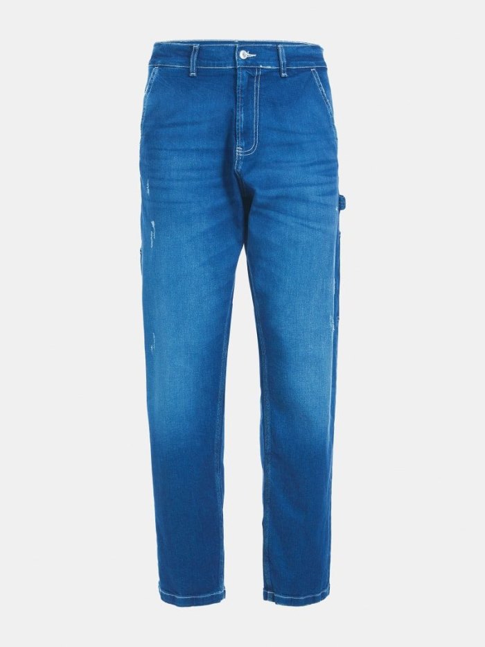 Férfi Guess Farmer Nadrág Regular Fit Denim Pant Pockets Ruházat Kék | HU-159287