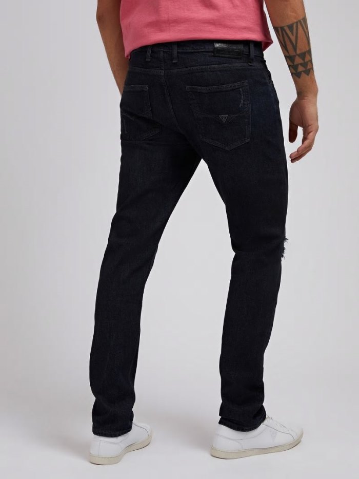 Férfi Guess Farmer Nadrág Slim Tapered Fit Ruházat Fekete | HU-380596