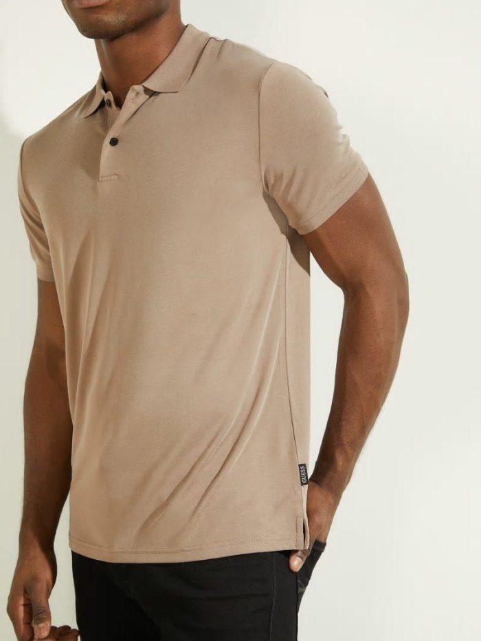 Férfi Guess Front Pocket Polo Pólóing Barna | HU-065293