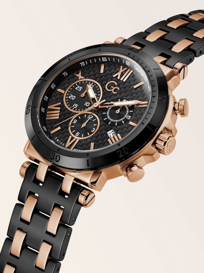 Férfi Guess GC Steel Kronográf Óra Fekete | HU-525883