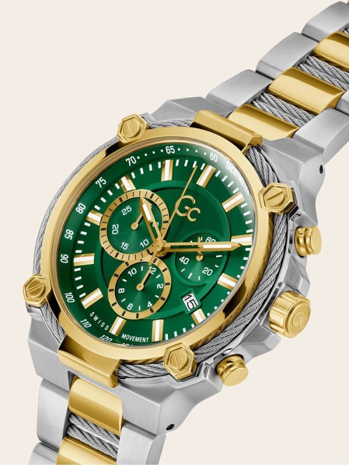 Férfi Guess GC Steel Kronográf Óra Titán Arany | HU-237564