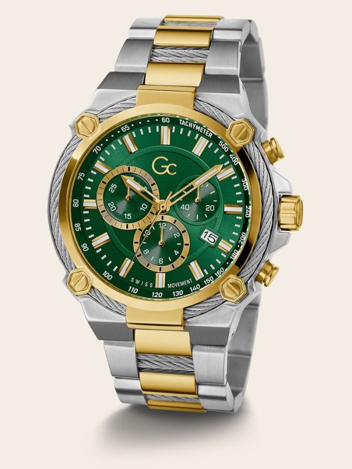 Férfi Guess GC Steel Kronográf Óra Titán Arany | HU-237564