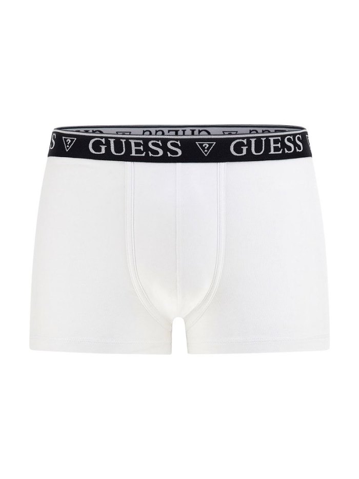 Férfi Guess Logo Elastic Boxers Fehér | HU-198853