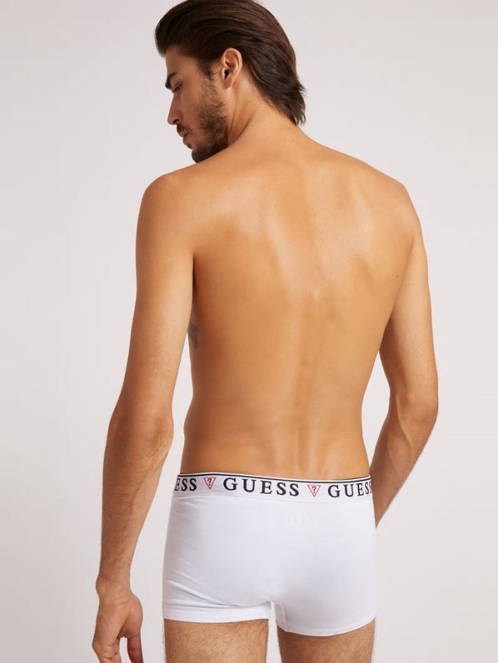 Férfi Guess Logo Pack 3 Boxers Fehér | HU-545414