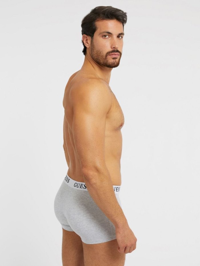 Férfi Guess Logo Pack 3 Boxers Fekete | HU-682896