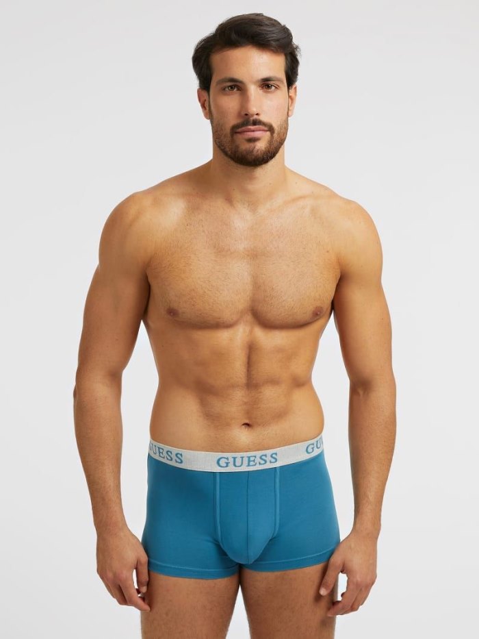 Férfi Guess Logo Pack 3 Boxers Fekete | HU-682896