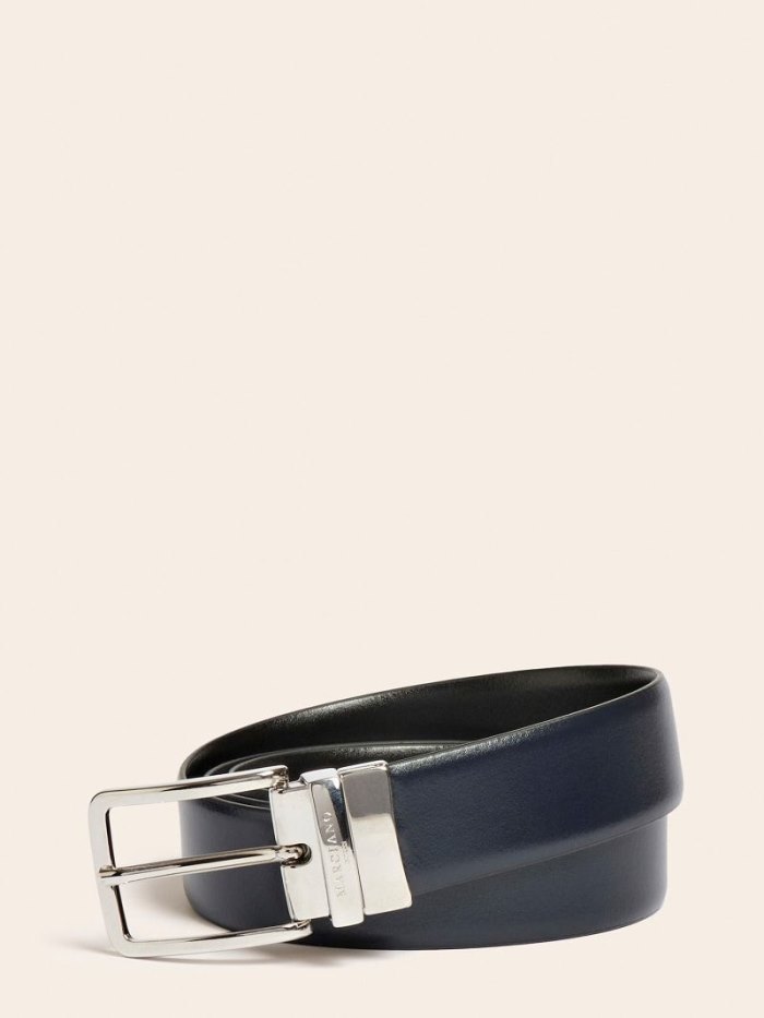 Férfi Guess Marciano Real Bőr Belt Öv Fekete | HU-262396