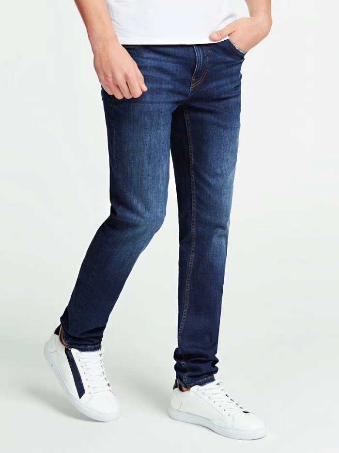 Férfi Guess Marciano Slim Fit Ruházat Kék | HU-471220