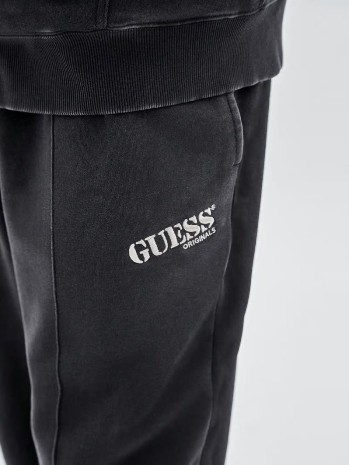 Férfi Guess Nadrág Logo Joggers Pant Jogger Nadrág Fekete | HU-602654