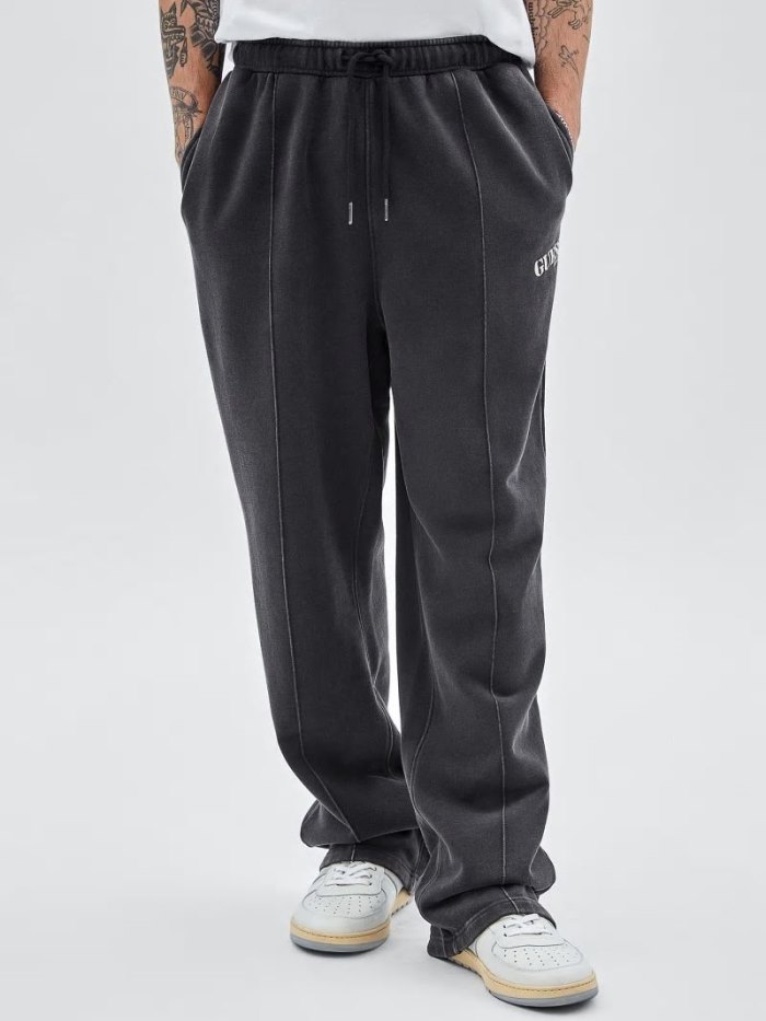 Férfi Guess Nadrág Logo Joggers Pant Jogger Nadrág Fekete | HU-602654