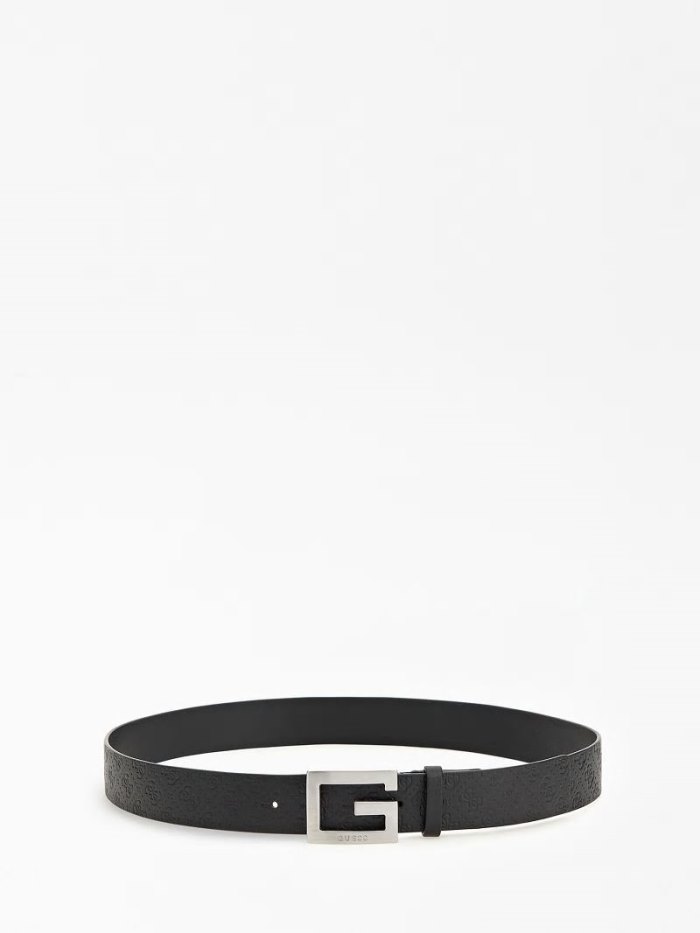 Férfi Guess Real Bőr Belt Öv Fekete | HU-042250