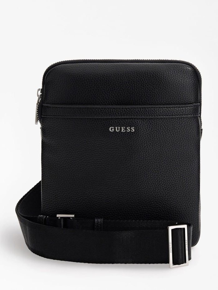 Férfi Guess Riviera Mini Crossbody Táska Fekete | HU-621216