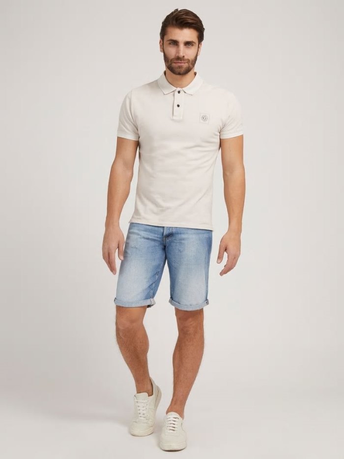 Férfi Guess Rövidnadrág Denim Rövidnadrág Kék | HU-419203