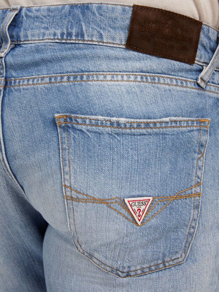 Férfi Guess Rövidnadrág Denim Rövidnadrág Kék | HU-419203