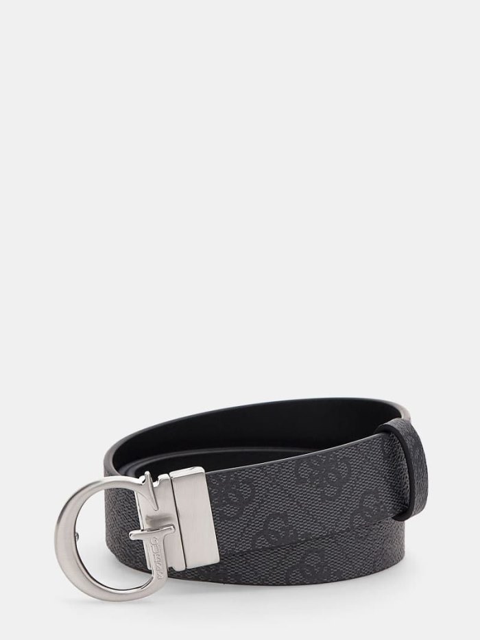 Férfi Guess Vezzola 4g Logo Belt Öv Szürke | HU-847160