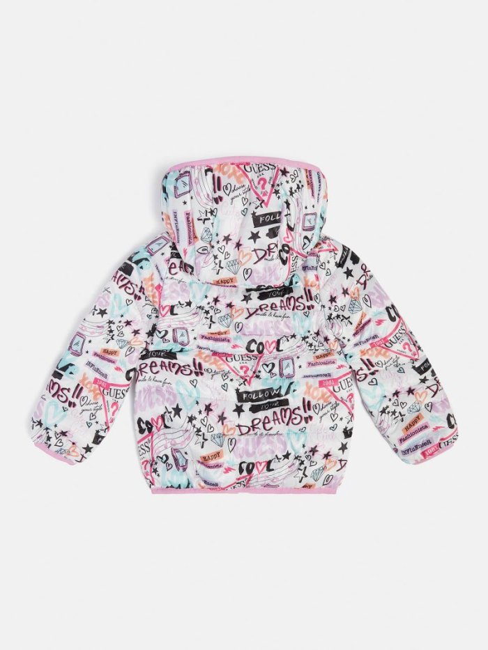 Gyerek Guess All Over Print Puffer Jacket Színes | HU-899611