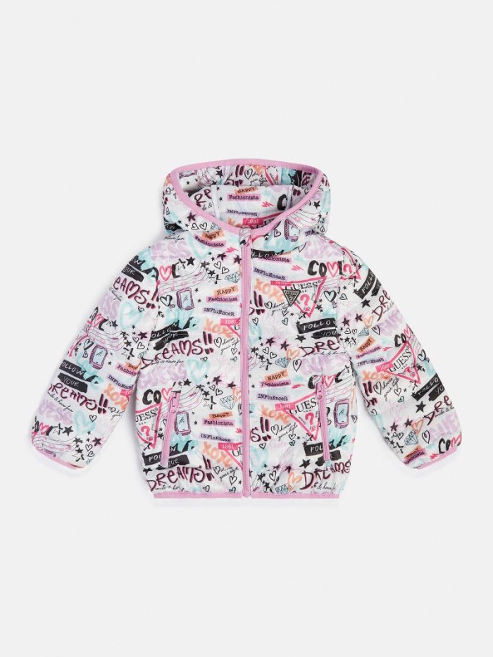 Gyerek Guess All Over Print Puffer Jacket Színes | HU-899611