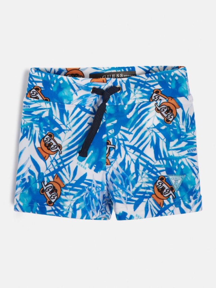 Gyerek Guess All Over Printed Swimtrunk Úszónadrágok Kék | HU-542649