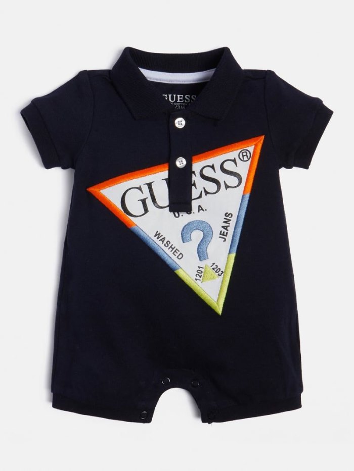 Gyerek Guess Front Triangle Logo Rompers Kék | HU-167749