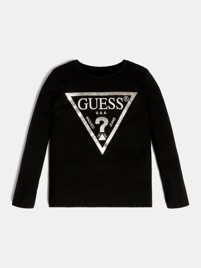 Gyerek Guess Print Póló Fekete | HU-250790