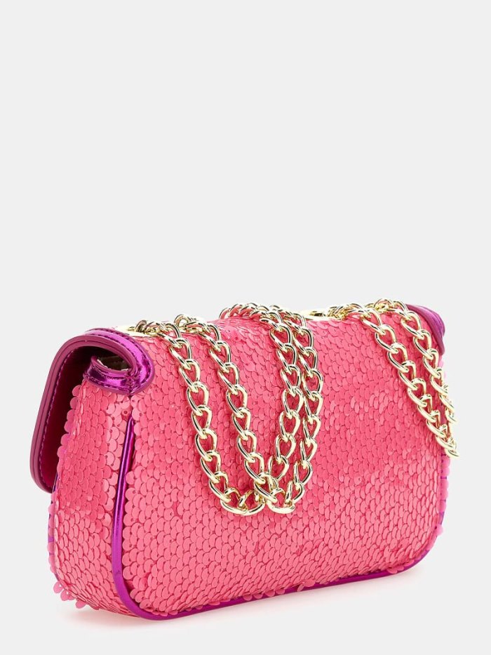 Gyerek Guess Sequins Mini Crossbody Táska Piros | HU-998003