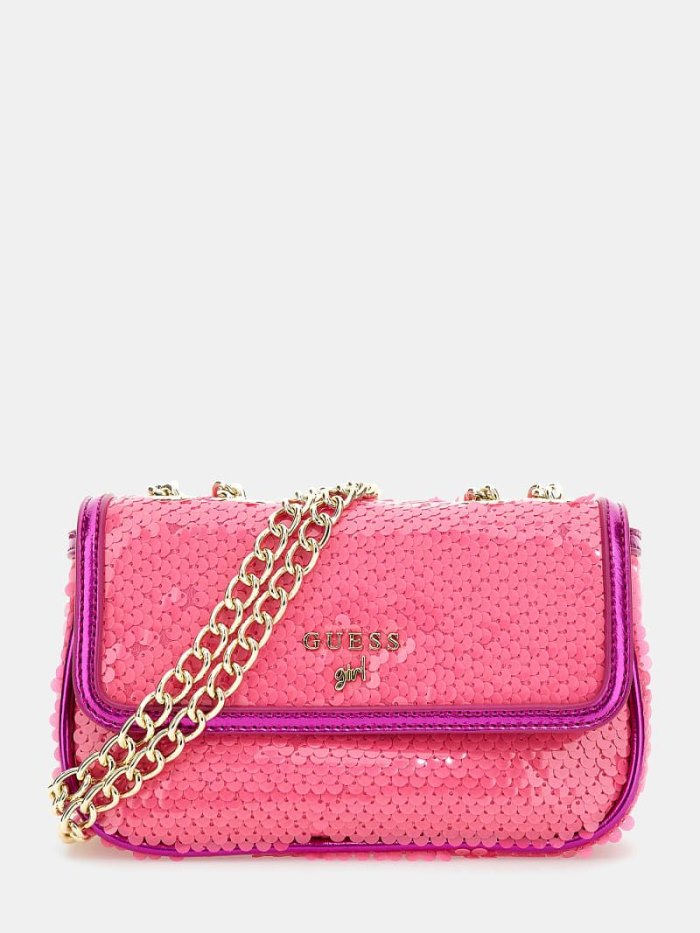 Gyerek Guess Sequins Mini Crossbody Táska Piros | HU-998003