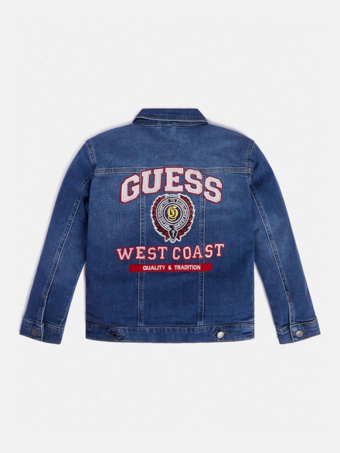 Gyerek Guess Side Embroidery Farmer Dzsekik Kék | HU-003985