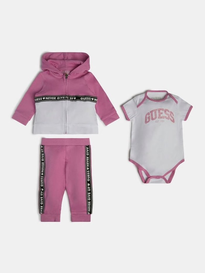 Gyerek Guess Sweatshirt Pant And Body Sets Rózsaszín | HU-876450