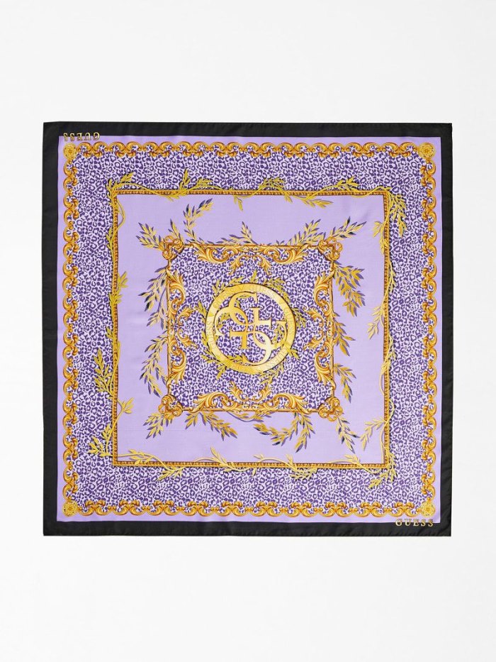 Női Guess 4g Logo Silk Blend Neckerchief Lilac | HU-773872