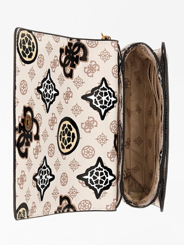 Női Guess Abey 4g Peony Logo Mini Crossbody Táska Krém | JJ92XK16