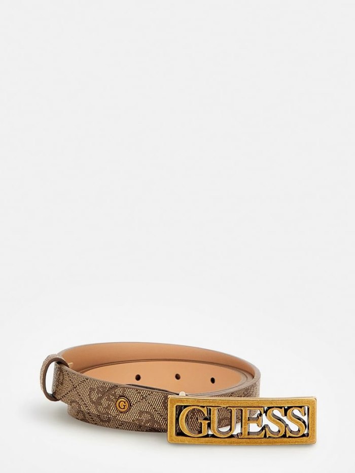 Női Guess Alexie 4g Logo Belt Öv Barna | HU-371786