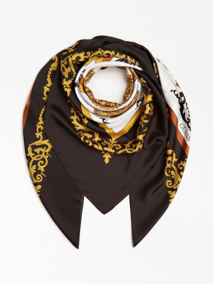 Női Guess Baroque Print Neckerchief Fehér | SEIEZ167