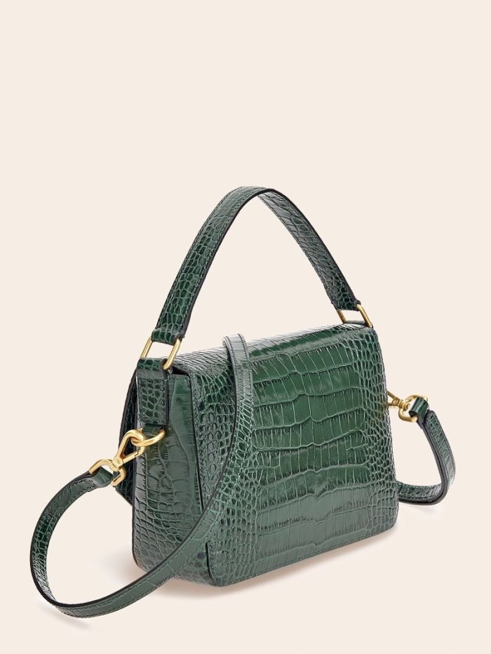 Női Guess Cristina Real Bőr Crossbody Táska Kék | HU-348134