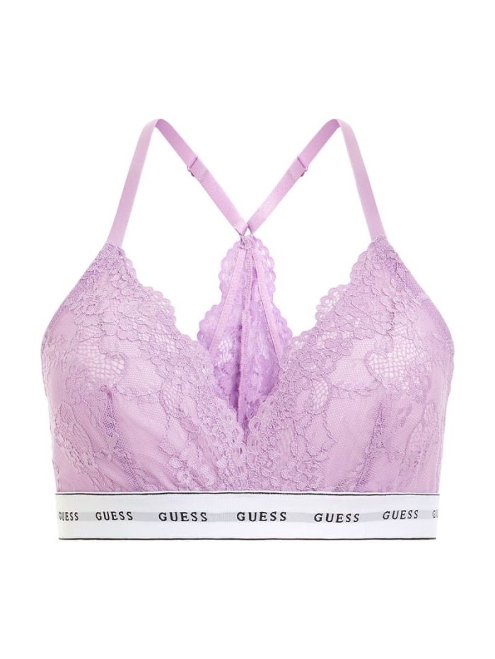 Női Guess Csipke Triangle Bra With Logo Band Melltartók Lilac | HU-041181