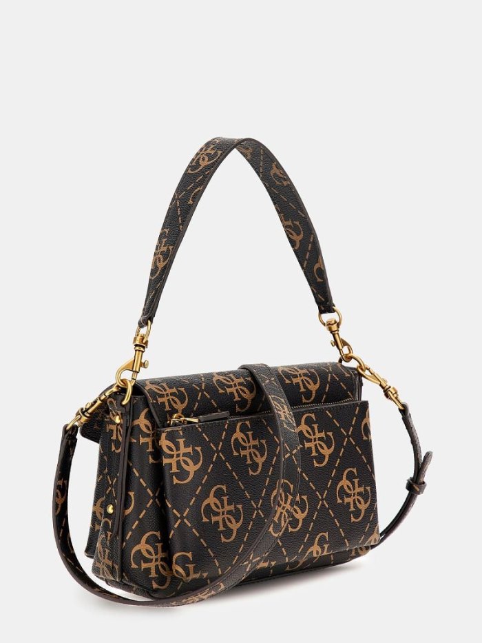 Női Guess Eco Brenton 4g Logo Crossbody Táska Barna | HU-901112